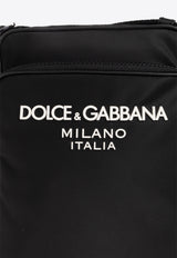 Dolce 
Gabbana Logo Nylon Crossbody Bag Black BM2294 AG182-8B956