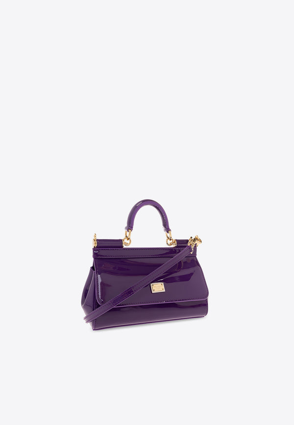 Dolce 
Gabbana Small Sicily Top Handle Bag in Patent Leather Purple BB7116 A1471-87623