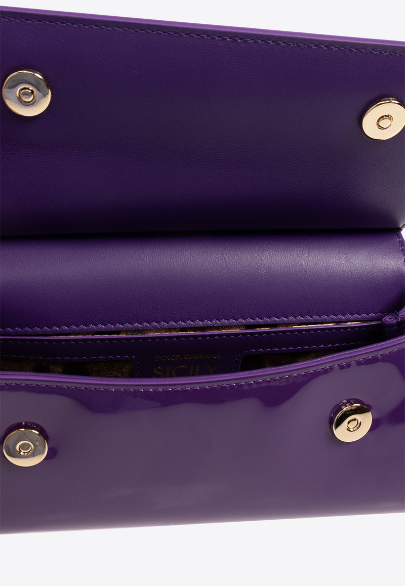 Dolce 
Gabbana Small Sicily Top Handle Bag in Patent Leather Purple BB7116 A1471-87623