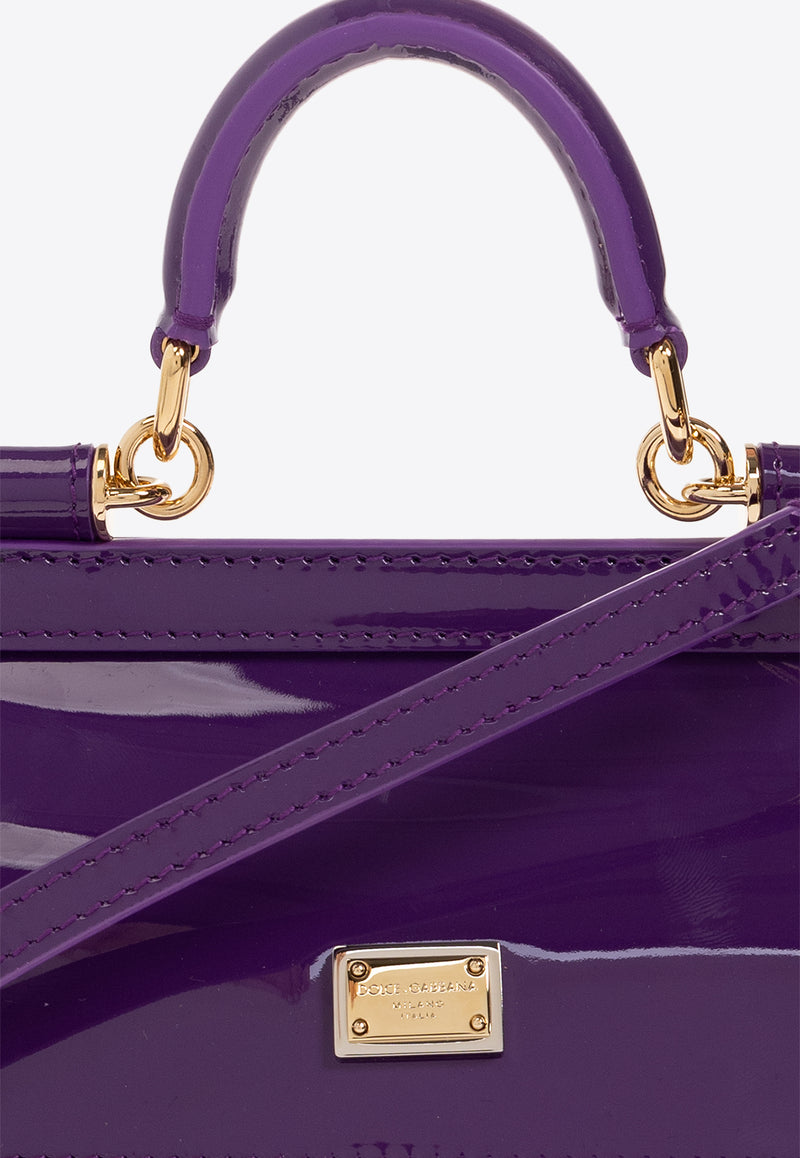 Dolce 
Gabbana Small Sicily Top Handle Bag in Patent Leather Purple BB7116 A1471-87623