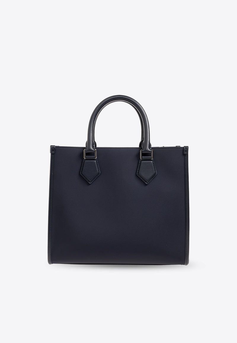 Dolce 
Gabbana Logo Embossed Canvas Tote Bag Navy BM2272 AG182-8C653