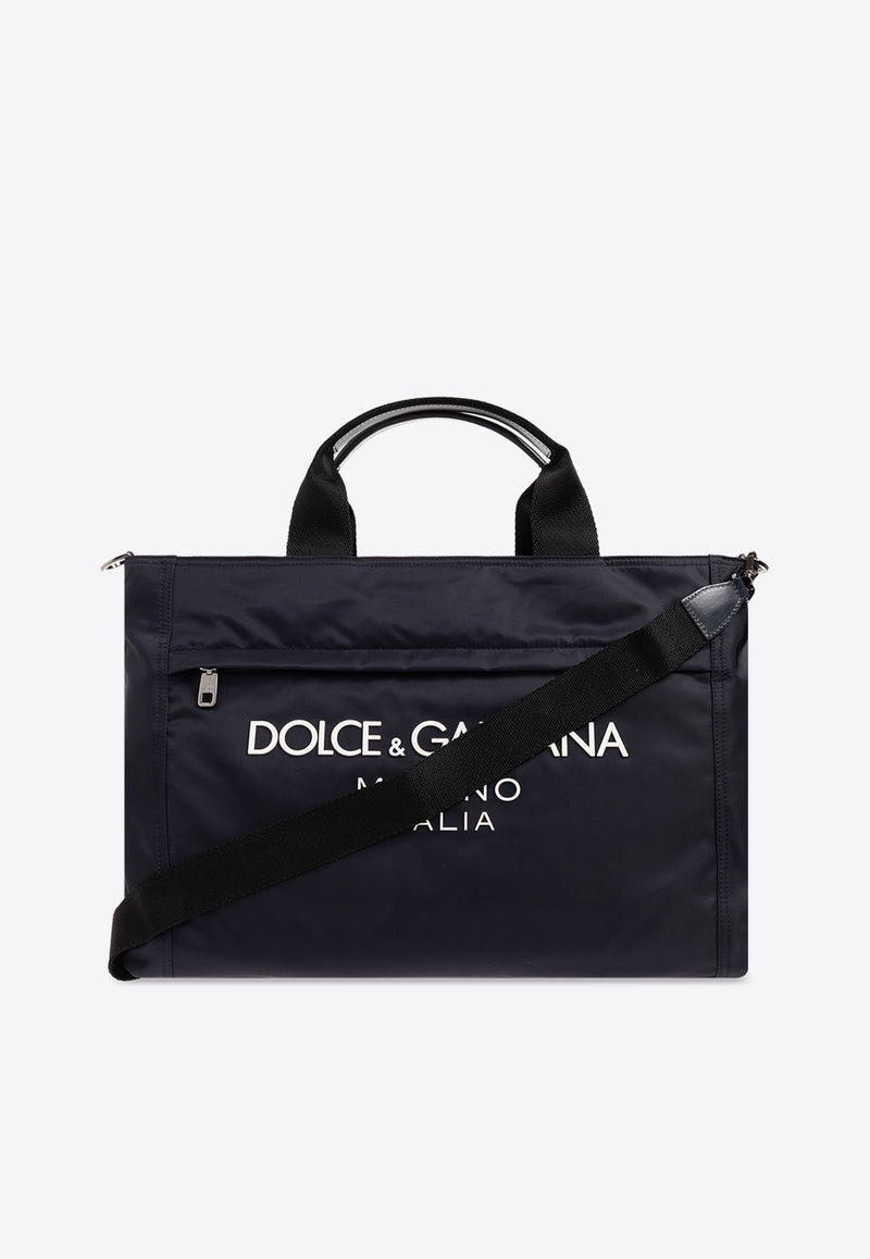 Dolce 
Gabbana Logo Print Holdall Bag Navy BM2125 AG182-8C653