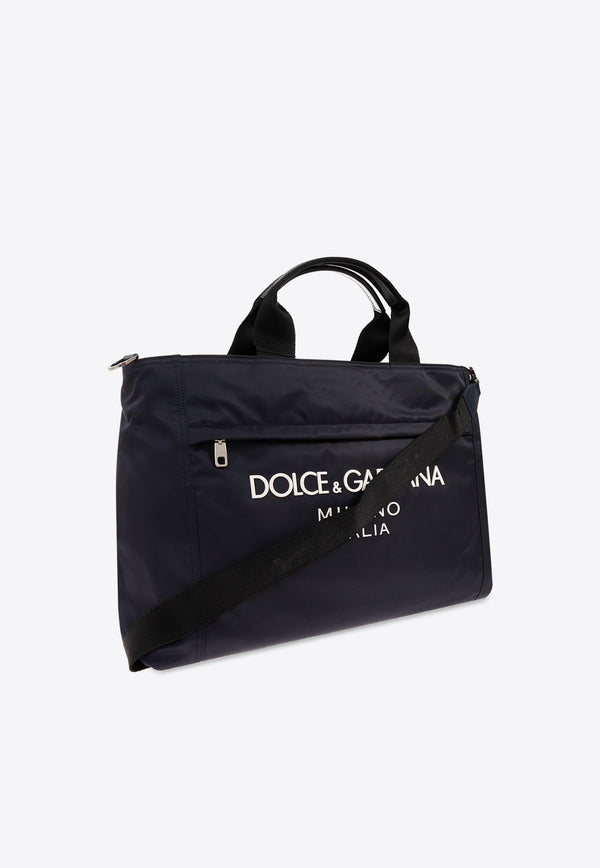 Dolce 
Gabbana Logo Print Holdall Bag Navy BM2125 AG182-8C653