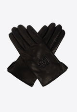 Dolce 
Gabbana Embossed DG Logo Leather Gloves Black BG0169 AQ381-80999