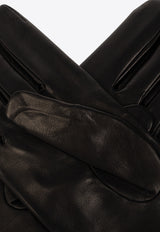 Dolce 
Gabbana Embossed DG Logo Leather Gloves Black BG0169 AQ381-80999