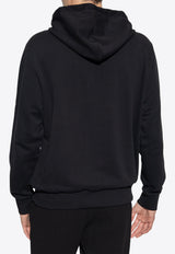 Balmain Logo Print Hooded Sweatshirt Black BH0JR002 BB65-EAB