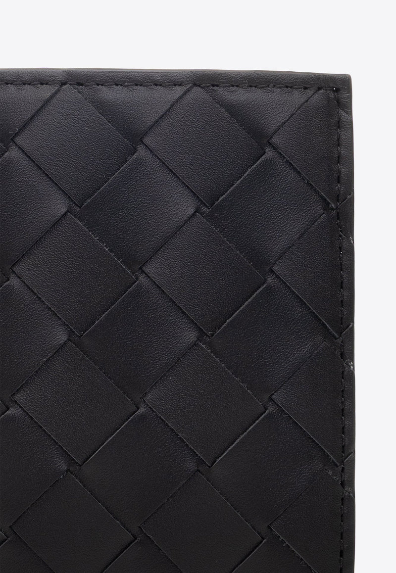 Bottega Veneta Intrecciato Leather Wallet Black 743211 VCPQ4-8803