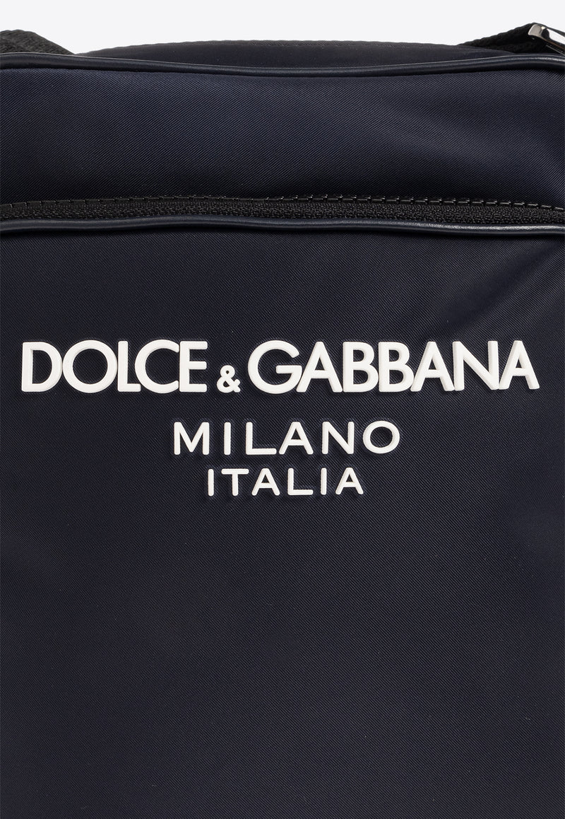 Dolce 
Gabbana Logo Print Nylon Messenger Bags Navy BM2294 AG182-8C653