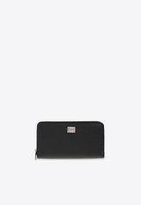 Dolce 
Gabbana Logo Plaque Zip-Around Wallet Black BP1672 AG219-80999