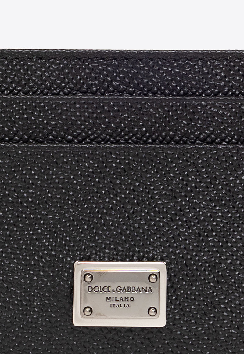 Dolce 
Gabbana Logo Plaque Grained Leather Cardholder Black BP0330 AG219-80999