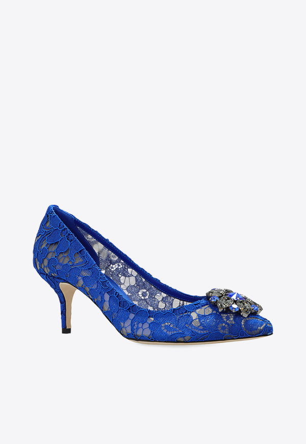 Dolce 
Gabbana Bellucci 60 Guipure Lace Pumps Blue CD0066 AL198-80650