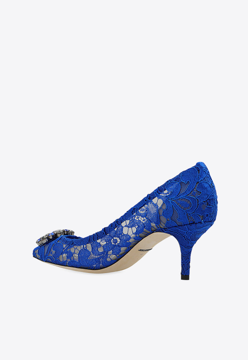 Dolce 
Gabbana Bellucci 60 Guipure Lace Pumps Blue CD0066 AL198-80650