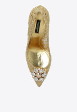 Dolce 
Gabbana Bellucci 90 Guipure Lace Pumps Gold CD0101 AE637-80997