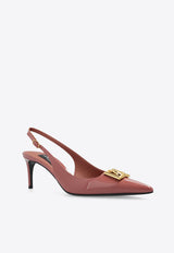 Dolce 
Gabbana Lollo 60 Slingback Pumps in Polished Leather Pink CG0710 A1037-8H415