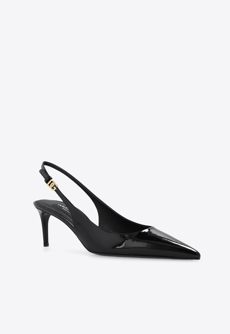 Dolce 
Gabbana Lollo 60 Slingback Pumps in Patent Leather Black CG0747 A1471-80999