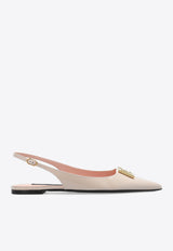 Dolce 
Gabbana Lollo Slingback Flats in Polished Leather Pink CG0750 A1037-8L419