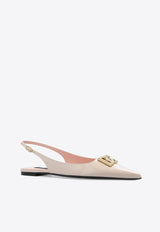 Dolce 
Gabbana Lollo Slingback Flats in Polished Leather Pink CG0750 A1037-8L419