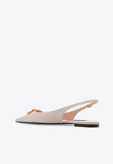 Dolce 
Gabbana Lollo Slingback Flats in Polished Leather Pink CG0750 A1037-8L419