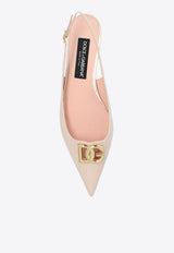 Dolce 
Gabbana Lollo Slingback Flats in Polished Leather Pink CG0750 A1037-8L419