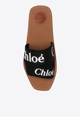 Chloé Woody Logo Print Slides Black CHC22U188 Z3-001