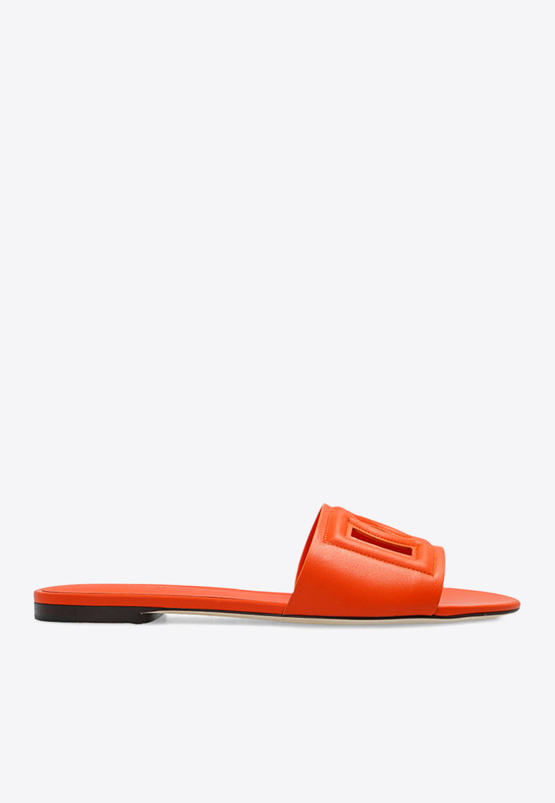 Dolce 
Gabbana Bianca DG Logo Flat Sandals Orange CQ0436 AY329-80244