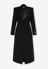 Dolce 
Gabbana Single-Breasted Wool Long Coat Black F0W1LT FU227-N0000