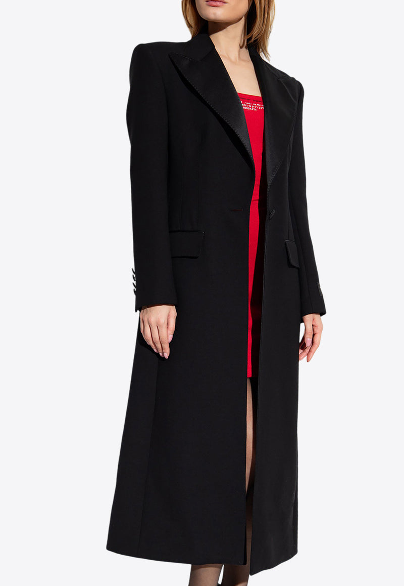 Dolce 
Gabbana Single-Breasted Wool Long Coat Black F0W1LT FU227-N0000