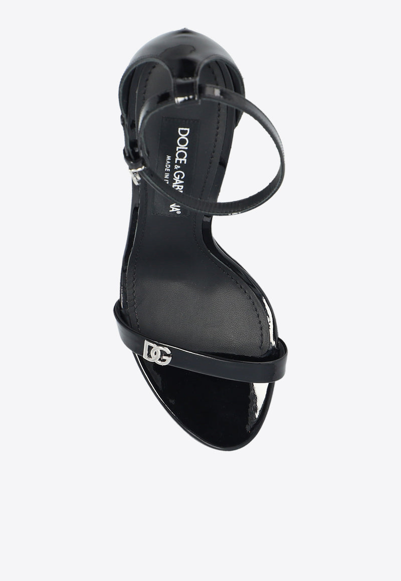 Dolce 
Gabbana Keira 105 Patent Leather Sandals Black CR1679 AP622-80999