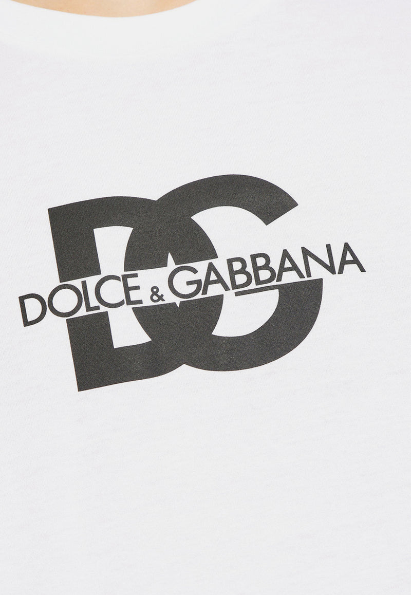 Dolce 
Gabbana Logo Print Crewneck T-shirt White G8PN9T G7M1C-W0800