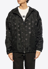 Dolce 
Gabbana Logo Monogram Windbreaker Jacket Black G9ZB4T FJSB6-N0000