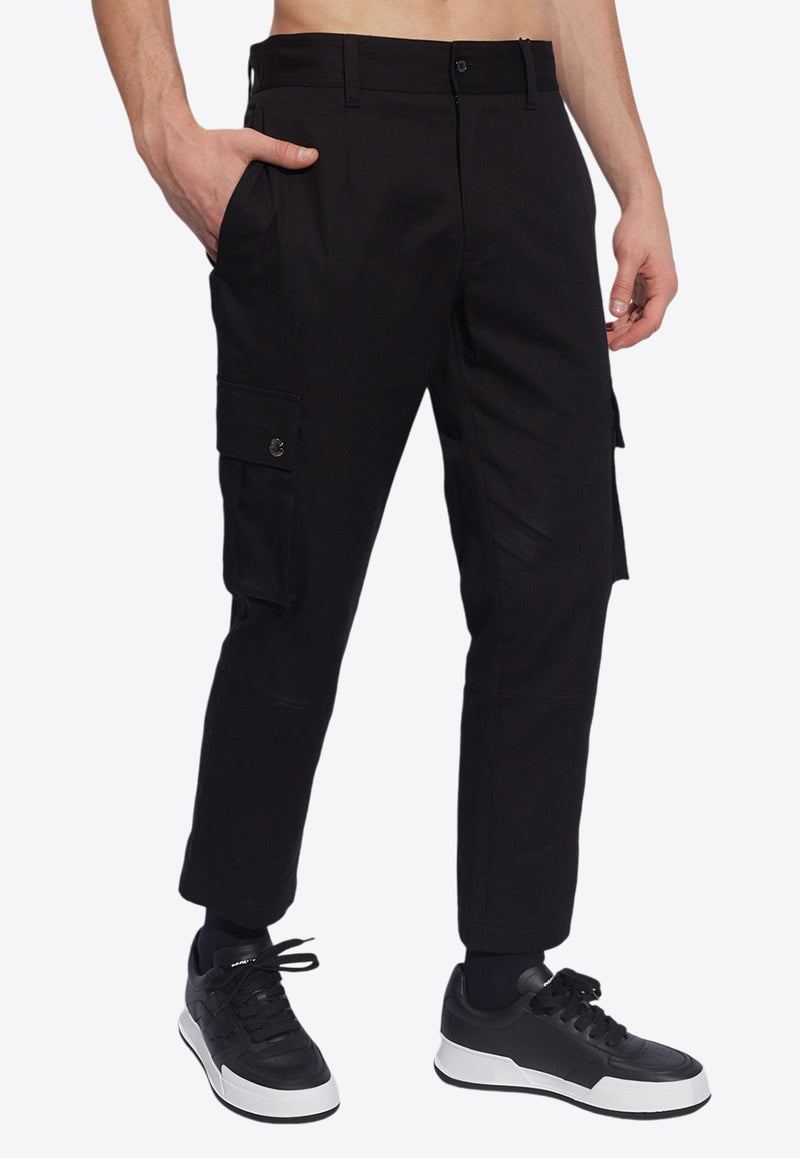 Dolce 
Gabbana Logo Patch Cargo Pants Black GVB4ET FUFJU-N0000