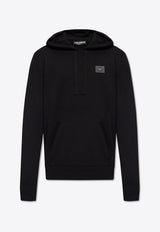 Dolce 
Gabbana Logo Patch Hooded Sweatshirt Black GXO33T JEMQ3-N0000