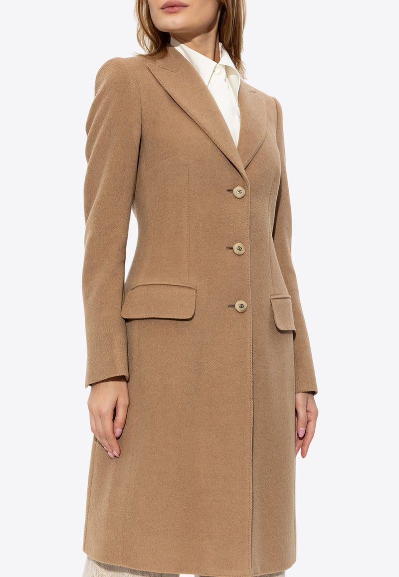 Dolce 
Gabbana Single-Breasted Camel Hair Coat Beige F0Q41T FU2L4-M0179