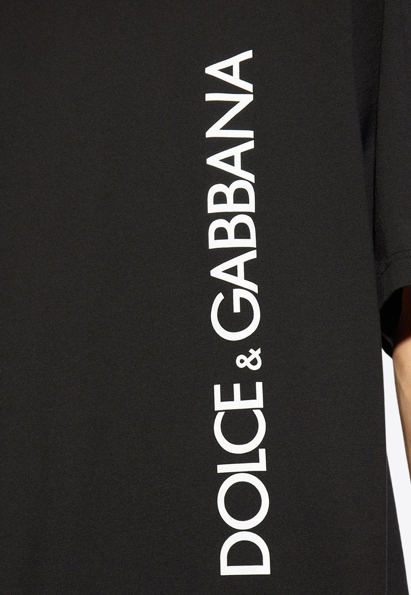 Dolce 
Gabbana Logo Print Crewneck T-shirt Black G8PN9T G7M1D-N0000