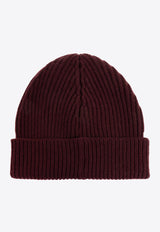 Dolce 
Gabbana Logo Plaque Wool Beanie Burgundy GXK63T JEMQ5-R0108