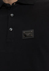 Dolce 
Gabbana Logo Plaque Polo T-shirt Black G8PL4T G7F2H-N0000