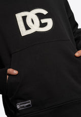 Dolce 
Gabbana DG Logo Patch Hooded Sweatshirt Black G9ARGZ G7L3P-N0000