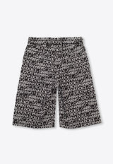 Dolce 
Gabbana Kids Boys All-Over Logo Cargo Shorts Black L43Q24 FSFM0-HNXCW