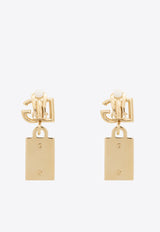 Dolce 
Gabbana Logo Plaque DG Logo Drop Earrings Gold WEP6T1 W1111-87562