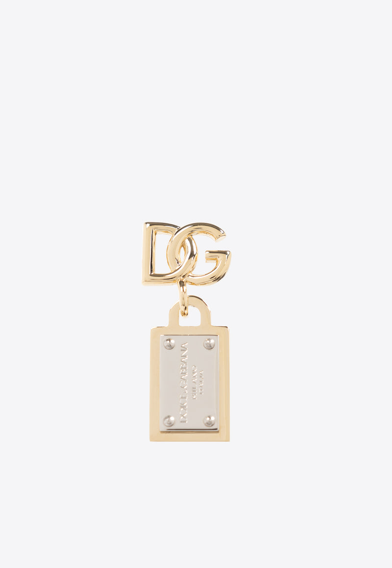 Dolce 
Gabbana Logo Plaque DG Logo Drop Earrings Gold WEP6T1 W1111-87562