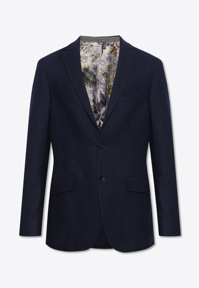 Etro Single-Breasted Jacquard Blazer Navy MRCB0001 99JT502-S9001