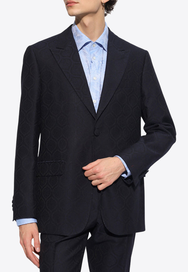 Etro Single-Breasted Jacquard Blazer Black MRCA0008 99TUEF9-B0665