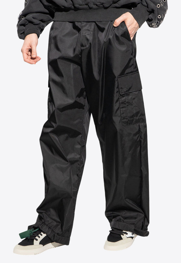 Off-White Embroidered Logo Cargo Pants Black OMCF037F23 FAB005-1010