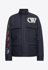 Off-White Moon Phase Varsity Padded Jacket Navy OMEA399F23 FAB001-4701