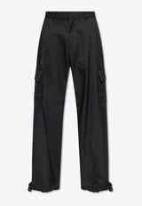 Off-White Embroidered Logo Cargo Pants Black OMCF037F23 FAB004-1010