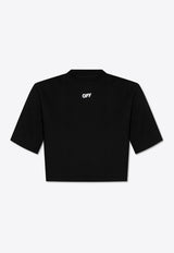 Off-White Logo Stamped Cropped T-shirt Black OWAA081F23 JER001-1001