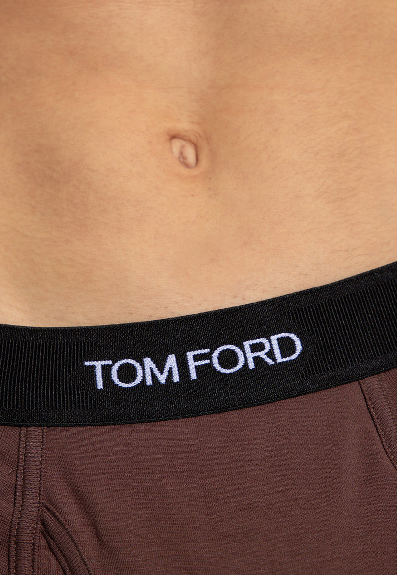 Tom Ford Logo Waistband Boxers Brown T4LC31040 0-206