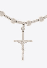 Dolce 
Gabbana DNA Crucifix Beaded Bracelet Silver WBQ1D2 W1111-87655