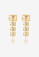 Dolce 
Gabbana DG Logo Pearl Earrings Gold WEN6P5 W1111-ZOO00