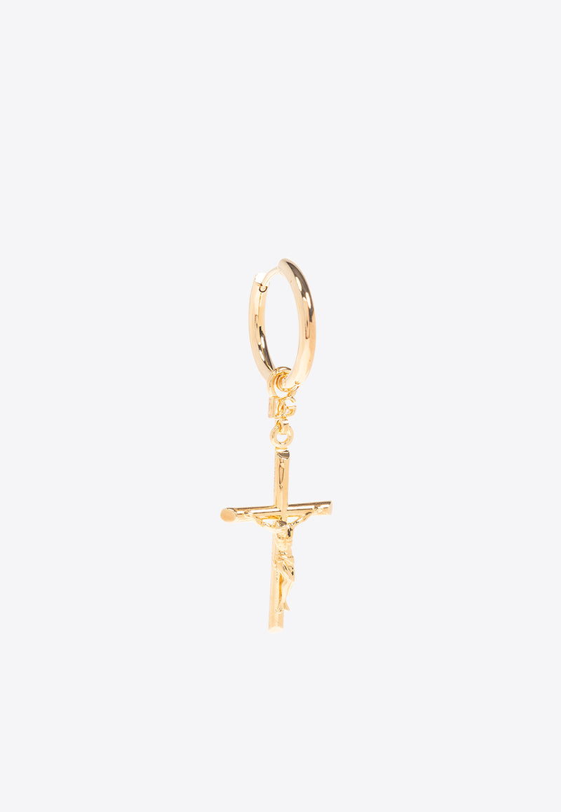 Dolce 
Gabbana Crucifix Single Hoop Earring Gold WEQ1D1 W1111-ZOO00